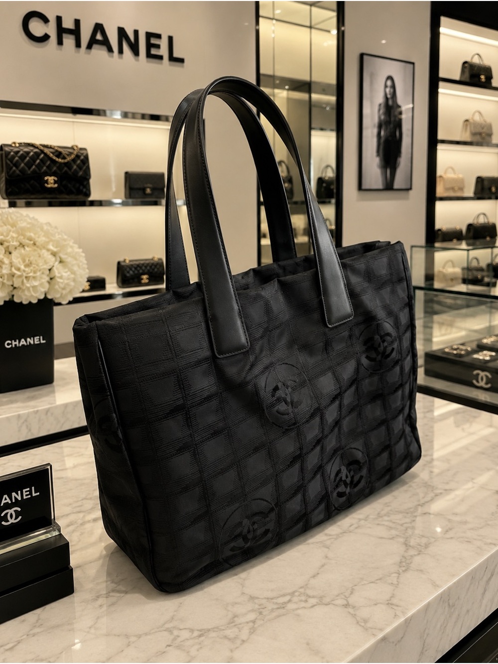 CHANEL Travel Line Logo Tote - Picture 2 of 14